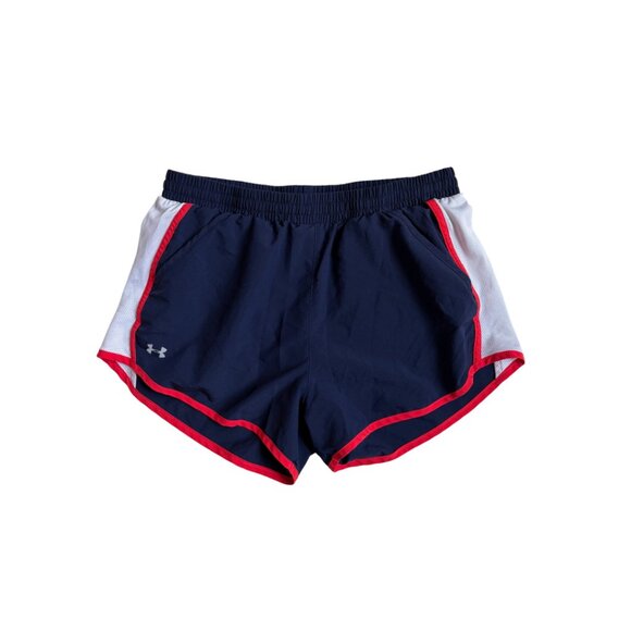 Under Armour Navy Shorts with Red & White Details - Size Medium (?) - Picture 1 of 8